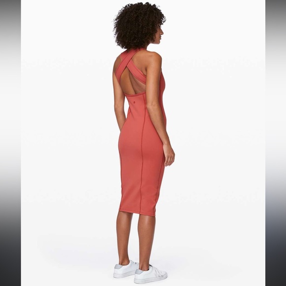 lululemon athletica Dresses & Skirts - LULULEMON PICNIC DAY DRESS BRICK ROSE CROSS BACK 4